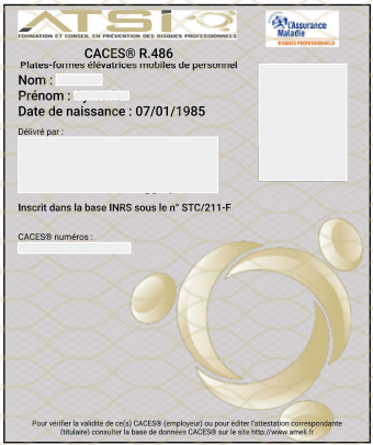 Habilitation CACES R486